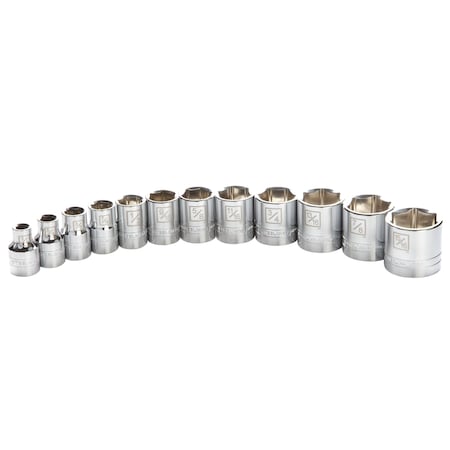 Steelman 12-Piece 3/8-Inch Drive SAE Shallow 6-Point Socket Set 78201
